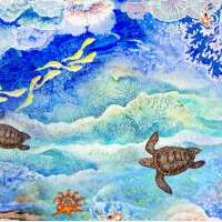 Бассейн с черепахой из мозаики 55